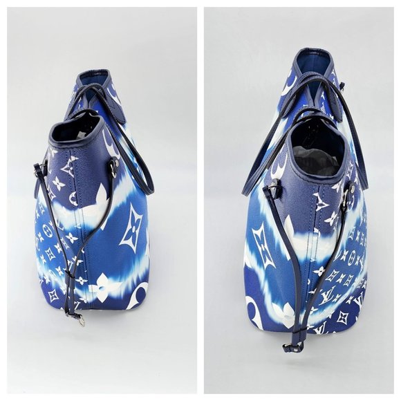 Louis Vuitton Neverfull Escale Bleu Tie Dye MM Tote Monogram Canvas | Like New - Picture 9 of 11
